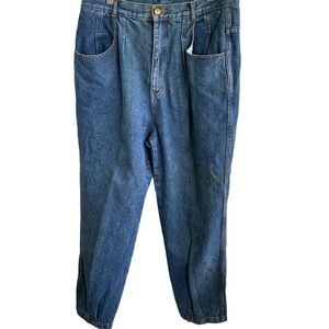 Vintage 80s 90s Mom Jeans Medium Blue Wash Hi Rise Pleated Women’s Size 16